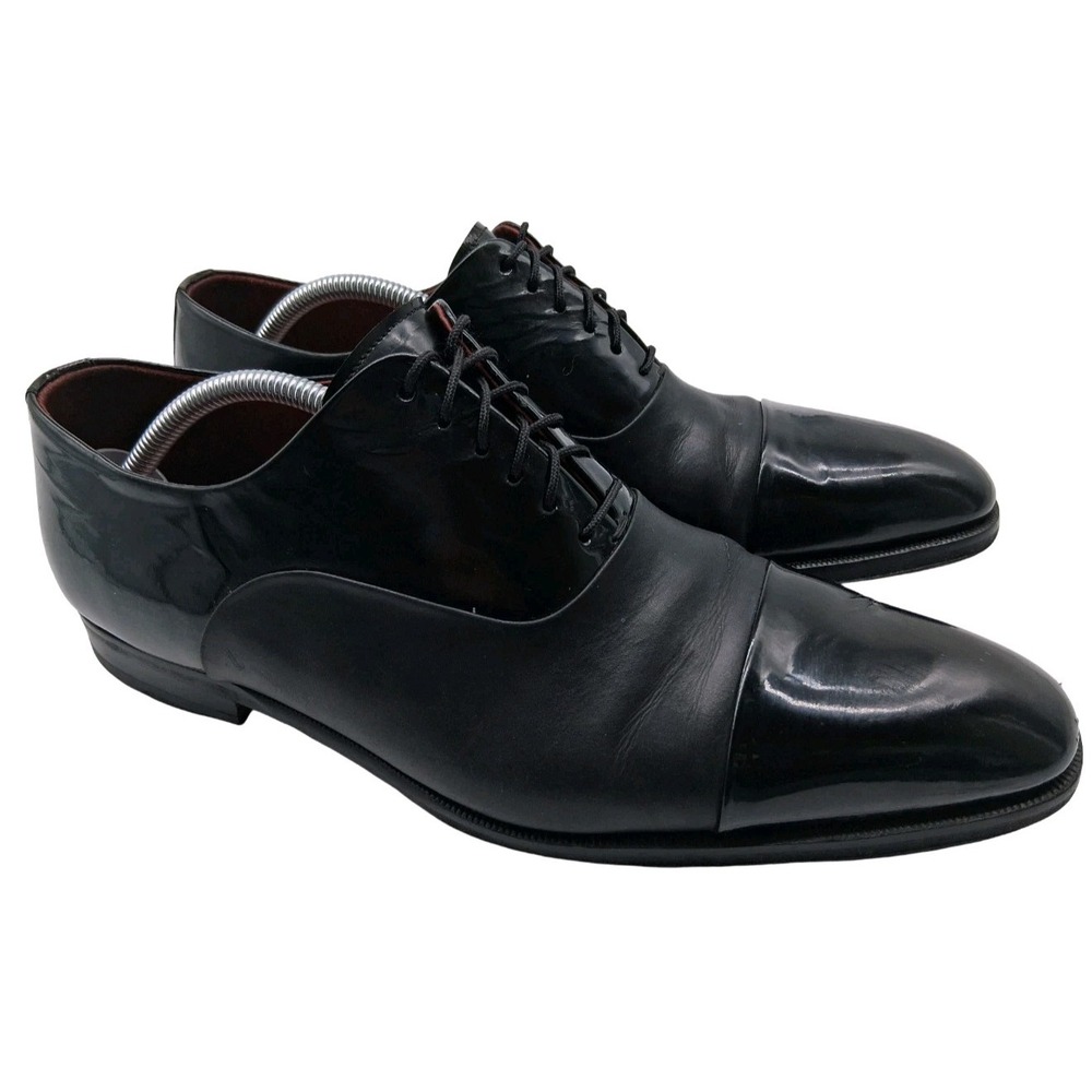 Magnanni Cesar Shoes Mens 11.5 Black Napa Leather Cap Toe Dress Oxford Spain